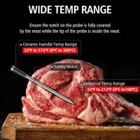 Termometru pentru grill ToGrill Bfour BF-60 Oțel inoxidabil / Black photo 2