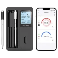 Termometru pentru grill ToGrill Bfour BF-60 Oțel inoxidabil / Black photo 4