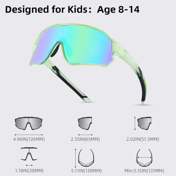 Солнечные очки Rockbros Kids Polarized Зеленый Прозрачный photo 5