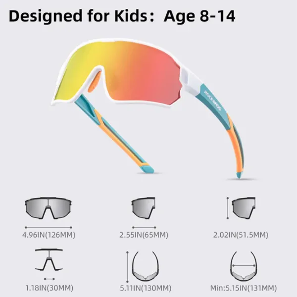 Солнечные очки Rockbros Kids Polarized Белый Разноцветный photo 7