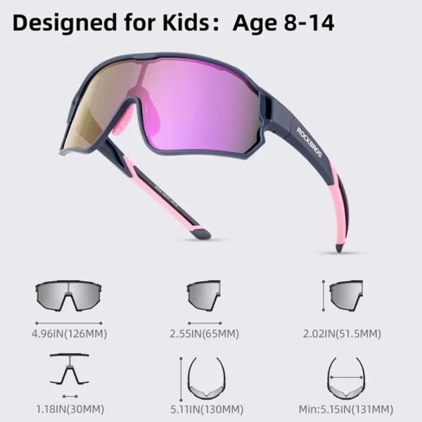Солнечные очки Rockbros Kids Polarized Синий Purple photo 5