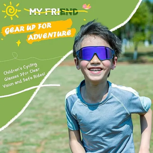 Солнечные очки Rockbros Kids Sports Аквамариновый Прозрачный photo 2