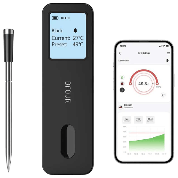 Termometru pentru grill ToGrill Smart Wireless Stick TG-30 Oțel inoxidabil / Black photo 1