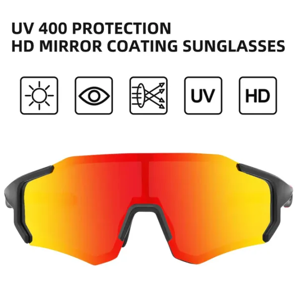 Солнечные очки Rockbros TAC Lightweight Polarized Красный Черный photo 6