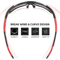 Ochelari de soare Rockbros TAC Lightweight Polarized Red Black photo 7