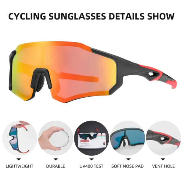 Солнечные очки Rockbros TAC Lightweight Polarized Красный Черный photo 9