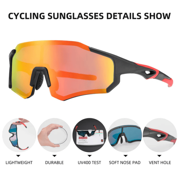 Солнечные очки Rockbros TAC Lightweight Polarized Красный Черный photo 9