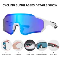 Ochelari de soare Rockbros TAC Lightweight Polarized Blue White photo 9