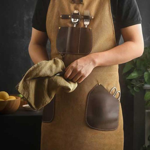 Șorț Takumi Kitchen Apron Bumbac / Brown photo 5