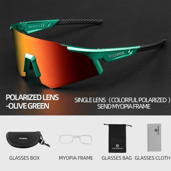 Ochelari de soare Rockbros Photochromic Cycling Goggles Green Black photo 2