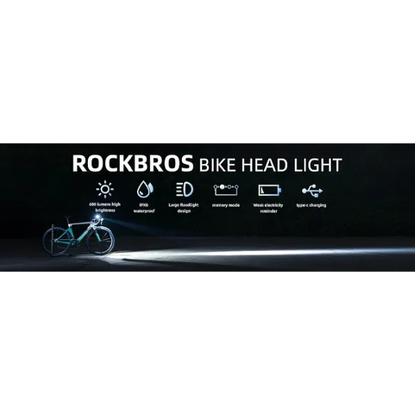 Lanterna bicicletei Rockbros RHL 600LM Black Gray photo 9