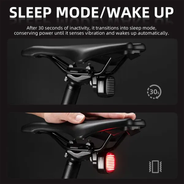 Велосипедный фонарь Rockbros R7 Tail Light Brake Sense Черный Красный photo 2