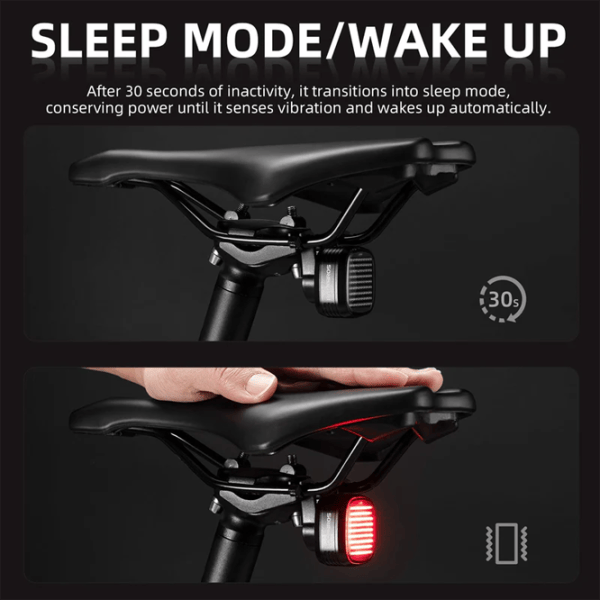 Велосипедный фонарь Rockbros R7 Tail Light Brake Sense Черный Красный photo 2