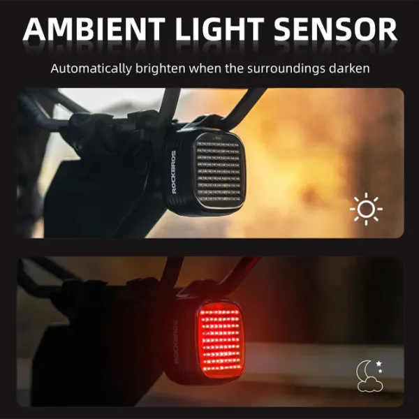 Велосипедный фонарь Rockbros R7 Tail Light Brake Sense Черный Красный photo 4