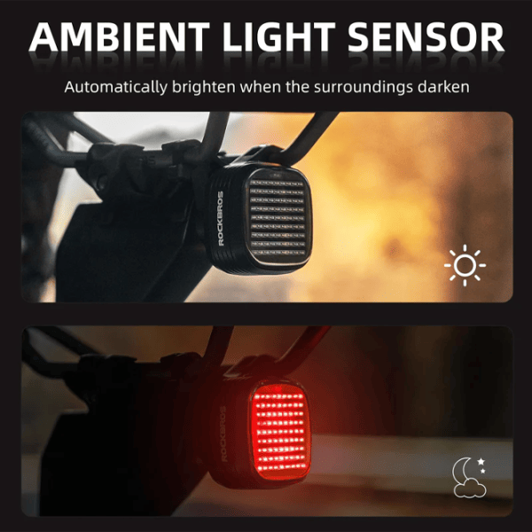 Велосипедный фонарь Rockbros R7 Tail Light Brake Sense Черный Красный photo 4