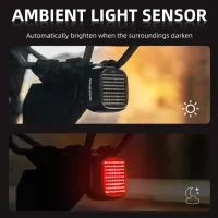 Lanterna bicicletei Rockbros R7 Tail Light Brake Sense Black Red photo 4