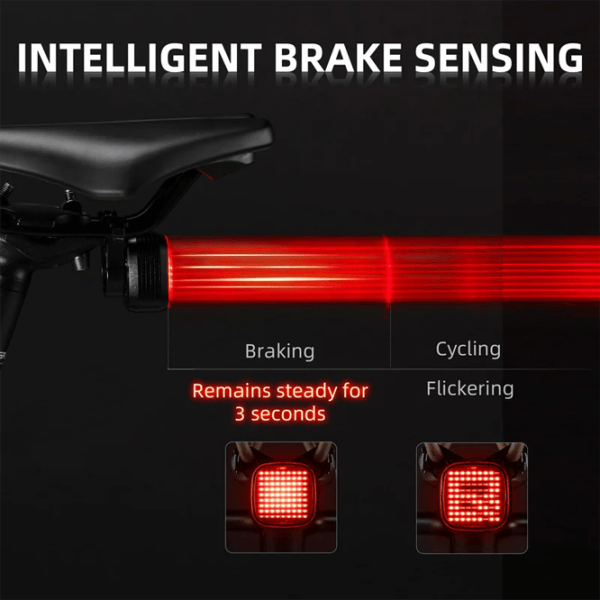 Велосипедный фонарь Rockbros R7 Tail Light Brake Sense Черный Красный photo 5