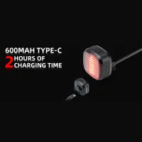Lanterna bicicletei Rockbros R7 Tail Light Brake Sense Black Red photo 9