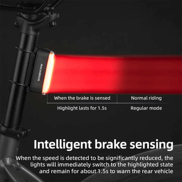 Велосипедный фонарь Rockbros Magnetic Tail Light Brake SKL01 Черный Красный photo 4