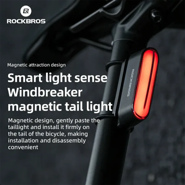 Велосипедный фонарь Rockbros Magnetic Tail Light Brake SKL01 Черный Красный photo 10