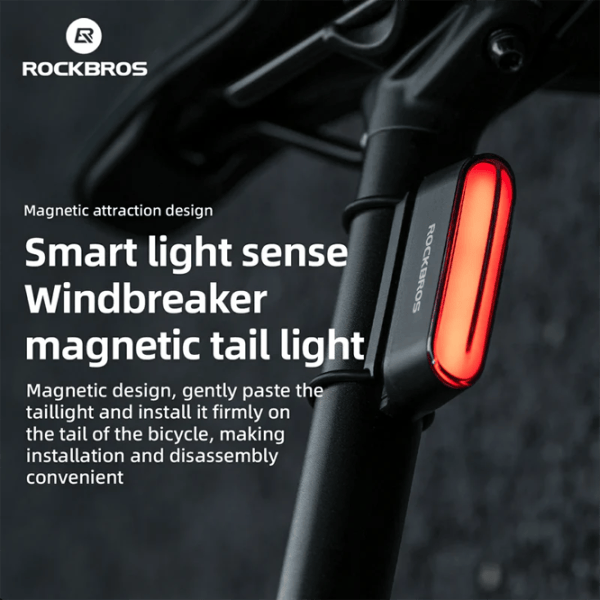 Велосипедный фонарь Rockbros Magnetic Tail Light Brake SKL01 Черный Красный photo 10