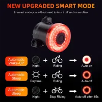 Lanterna bicicletei Rockbros Tail Light Break Sense Black Red photo 5