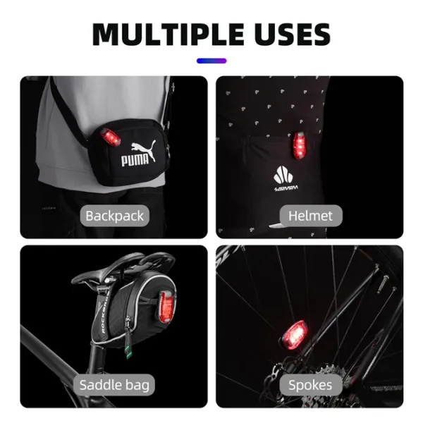Lanterna bicicletei Rockbros Clip-On Tail Light Red Black photo 6