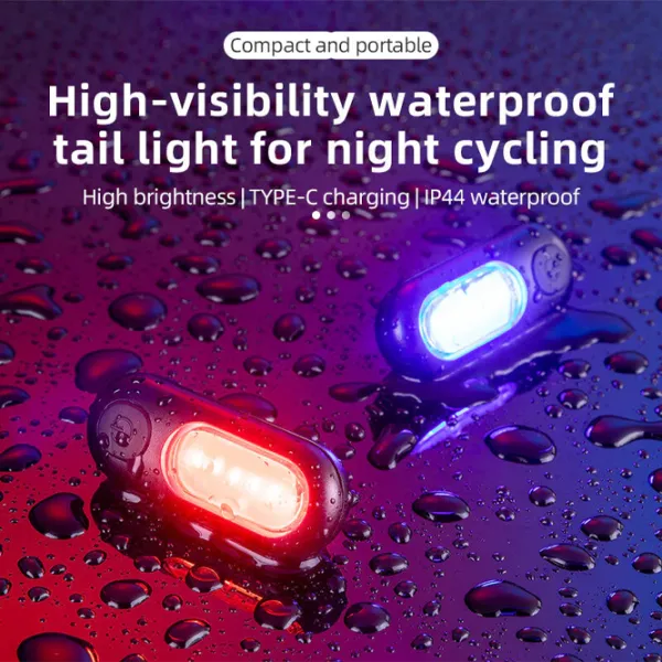 Lanterna bicicletei Rockbros COB Mini Tail Light Black Gray photo 3