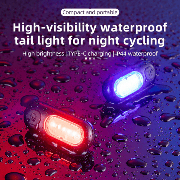 Lanterna bicicletei Rockbros COB Mini Tail Light Black Gray photo 3