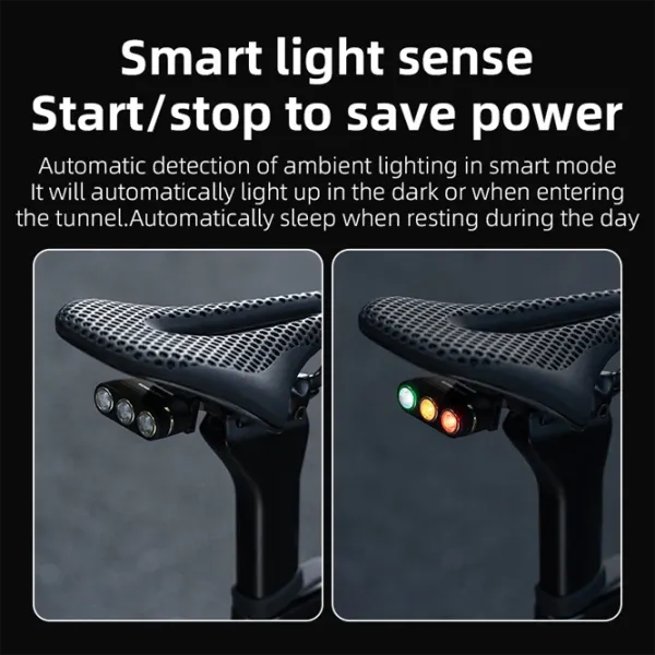Велосипедный фонарь Rockbros Traffic Tail Light Brake Sense Черный Серый photo 4