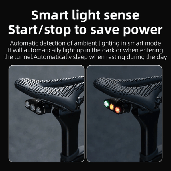 Велосипедный фонарь Rockbros Traffic Tail Light Brake Sense Черный Серый photo 4