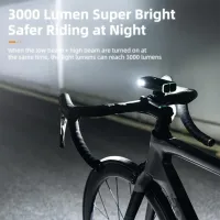 Lanterna bicicletei Rockbros RHL 3000LM Black Gray photo 4