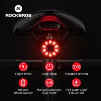 Lanterna bicicletei Rockbros Q1 Max Black Red photo 5