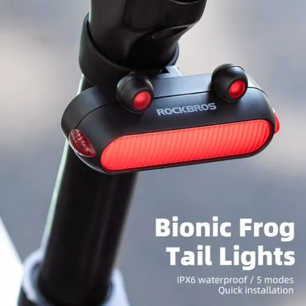 Велосипедный фонарь Rockbros Frog Tail Light Черный Синий photo 5