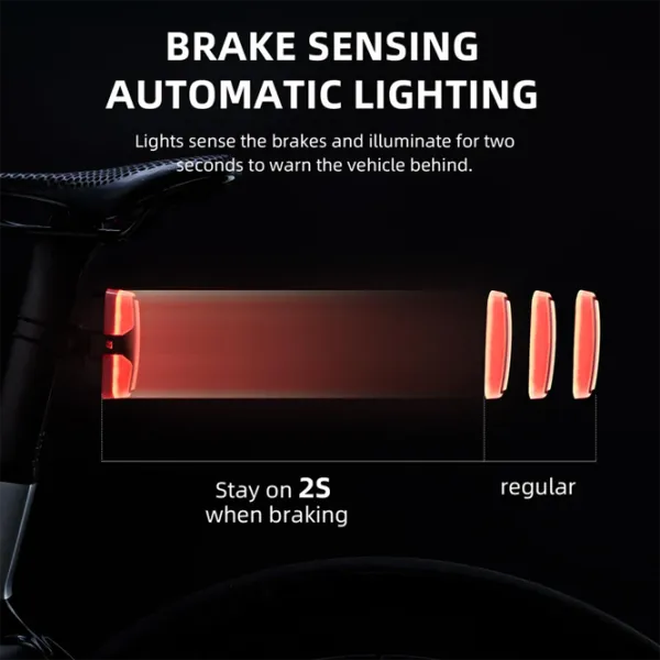 Велосипедный фонарь Rockbros Tail Light Brake Sense Черный Красный photo 4
