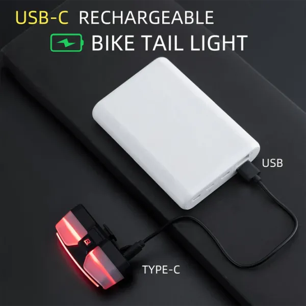 Велосипедный фонарь Rockbros Tail Light Brake Sense Черный Красный photo 6