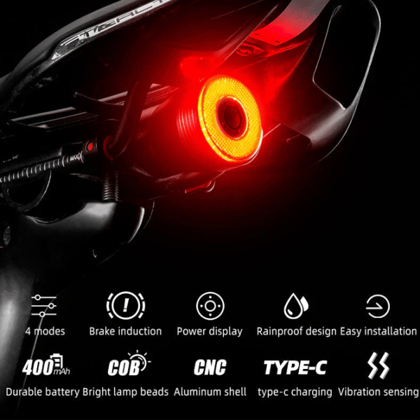 Велосипедный фонарь Rockbros Q5 Tail Light Brake sensor Черный Красный photo 2