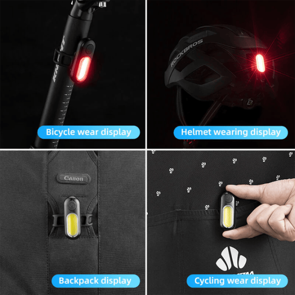 Lanterna bicicletei Rockbros COB Mini Tail Light Black Multicolor photo 3