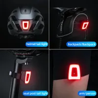 Lanterna bicicletei Rockbros Warning Tail Light Black White photo 5