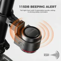Lanterna bicicletei Rockbros A8Pro Tail Light Black Gray photo 6