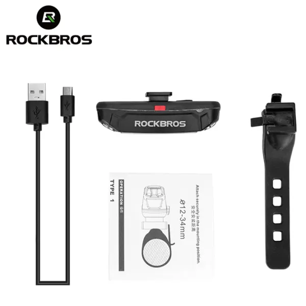 Велосипедный фонарь Rockbros Bike Tail Light Черный Серый photo 4