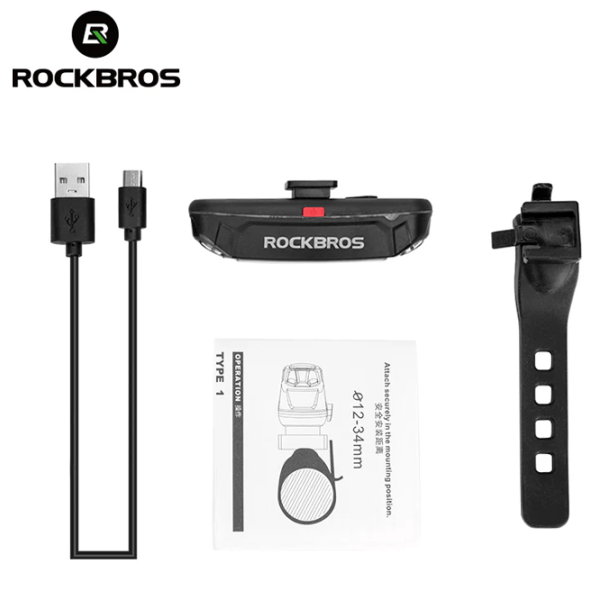 Велосипедный фонарь Rockbros Bike Tail Light Черный Серый photo 4