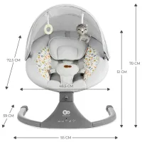 Детские качели KinderKraft Lumi 2 (KBLUMI02LGR0000) 9 кг/ Серый photo 3