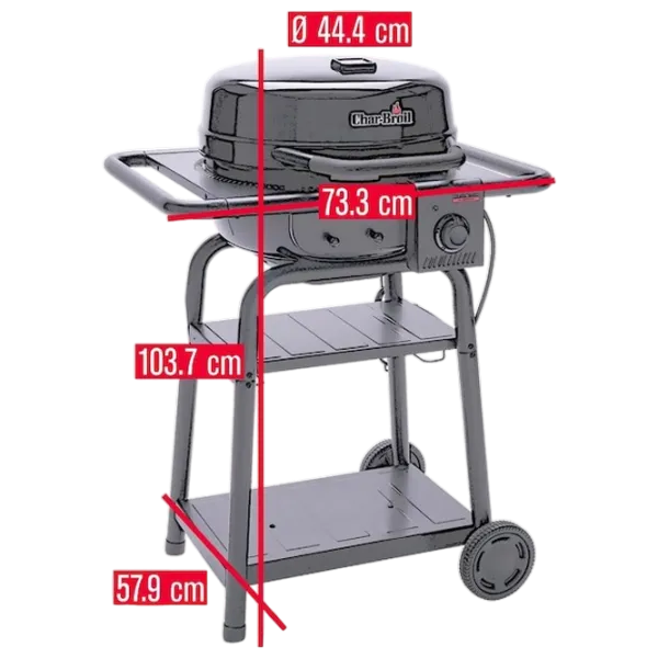Grătar Char-Broil Patio Bistro E2Coal Hybrid TRU-Infrared 140255 Brichete, cărbuni / Mobil photo 8