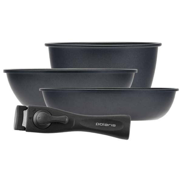 Set de tigăi Polaris EasyKeep 4DG Adâncă / 18 cm / Black photo 1
