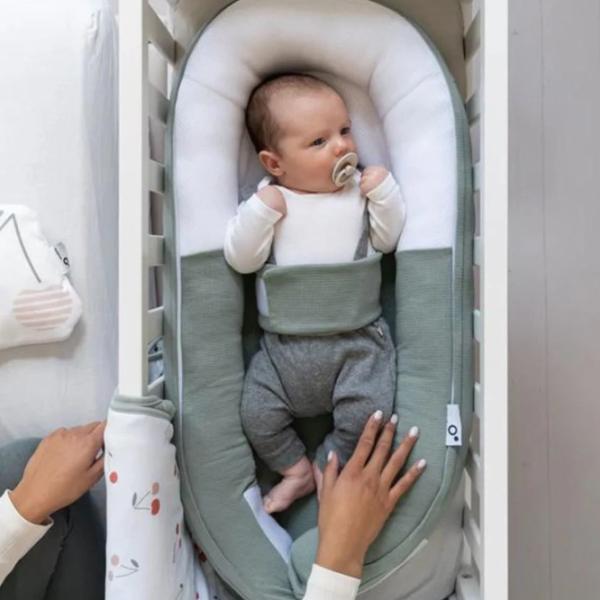 Babynest Doomoo Cocoon Tetra Jersey (CO13) Bumbac/ White Green photo 2