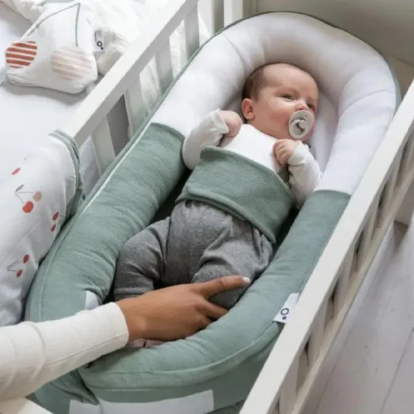 Babynest Doomoo Cocoon Tetra Jersey (CO13) Bumbac/ White Green photo 3