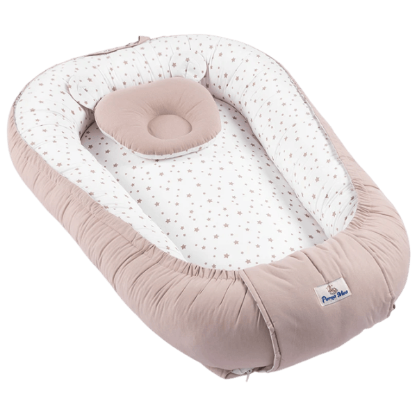 Babynest PernaMea Stars (PM.100927/2) Bumbac/ White Brown photo 1