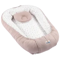 Babynest PernaMea Stars (PM.100927/2) Bumbac/ White Brown