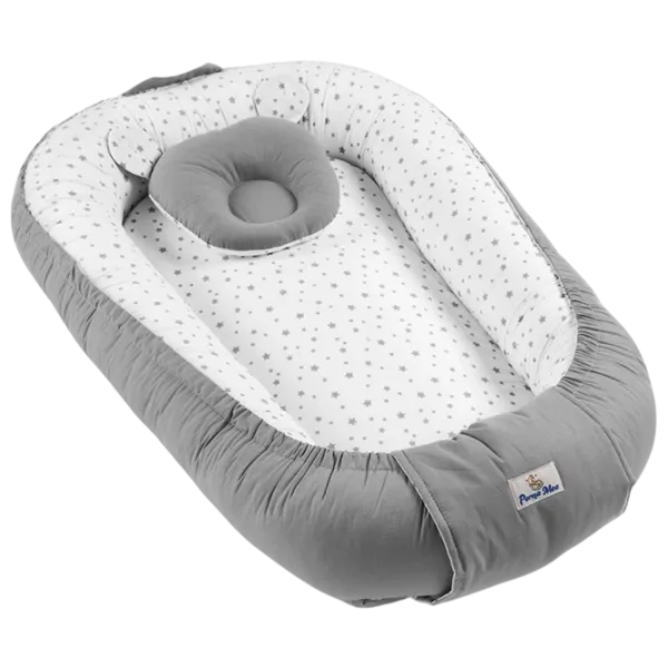 Babynest PernaMea Stars (PM.100927/6) Bumbac/ White Gray photo 1